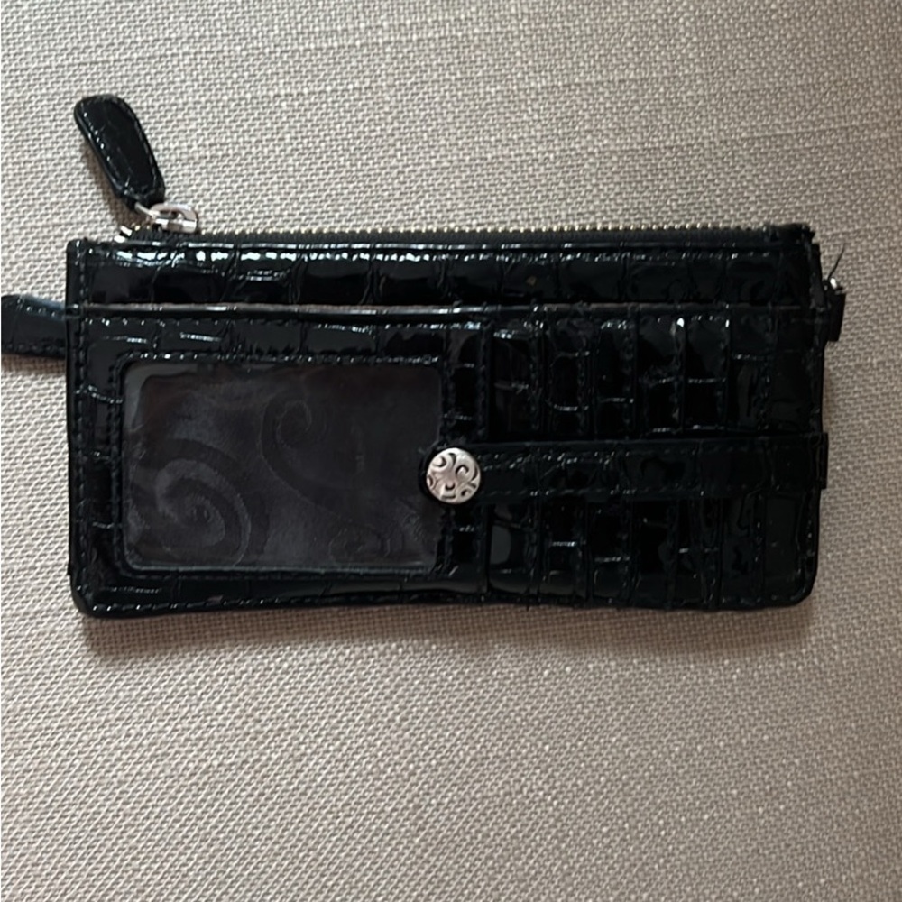 Brighton Black Croc-Embossed Wallet